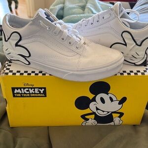 Vans White Mickey Mouse Sneakers
